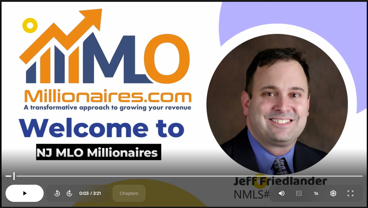 Welcome to NJ MLO Millionaires — Jeff Friedlander